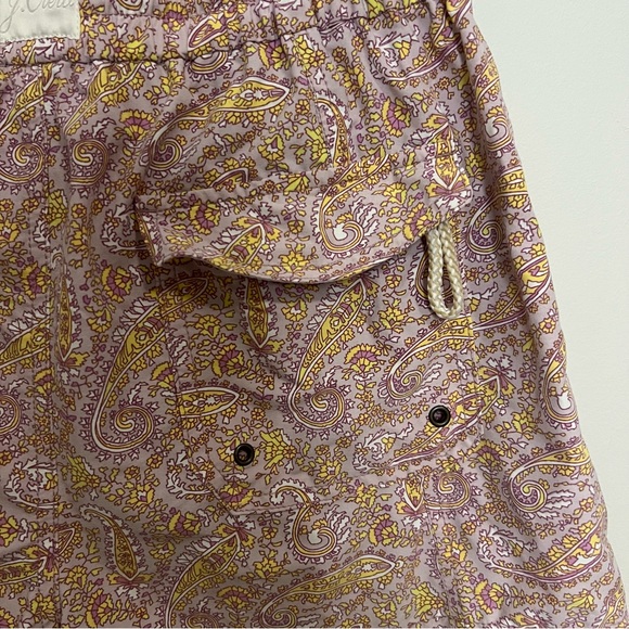 J. Crew Paisley Print Paddle Shorts High Waisted - Pink and Yellow Classic - Picture 6 of 8
